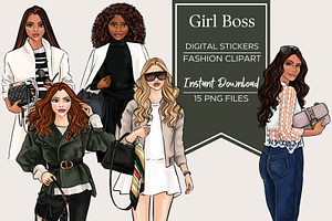 Girl Boss Clipart - Png