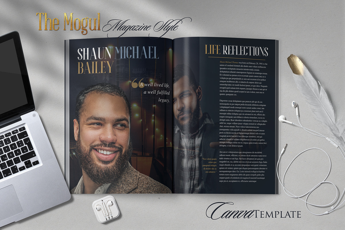 Magazine Style Canva Funeral Program, a Magazine Template by Nate Bartlett Design (Photo 2 of 7)