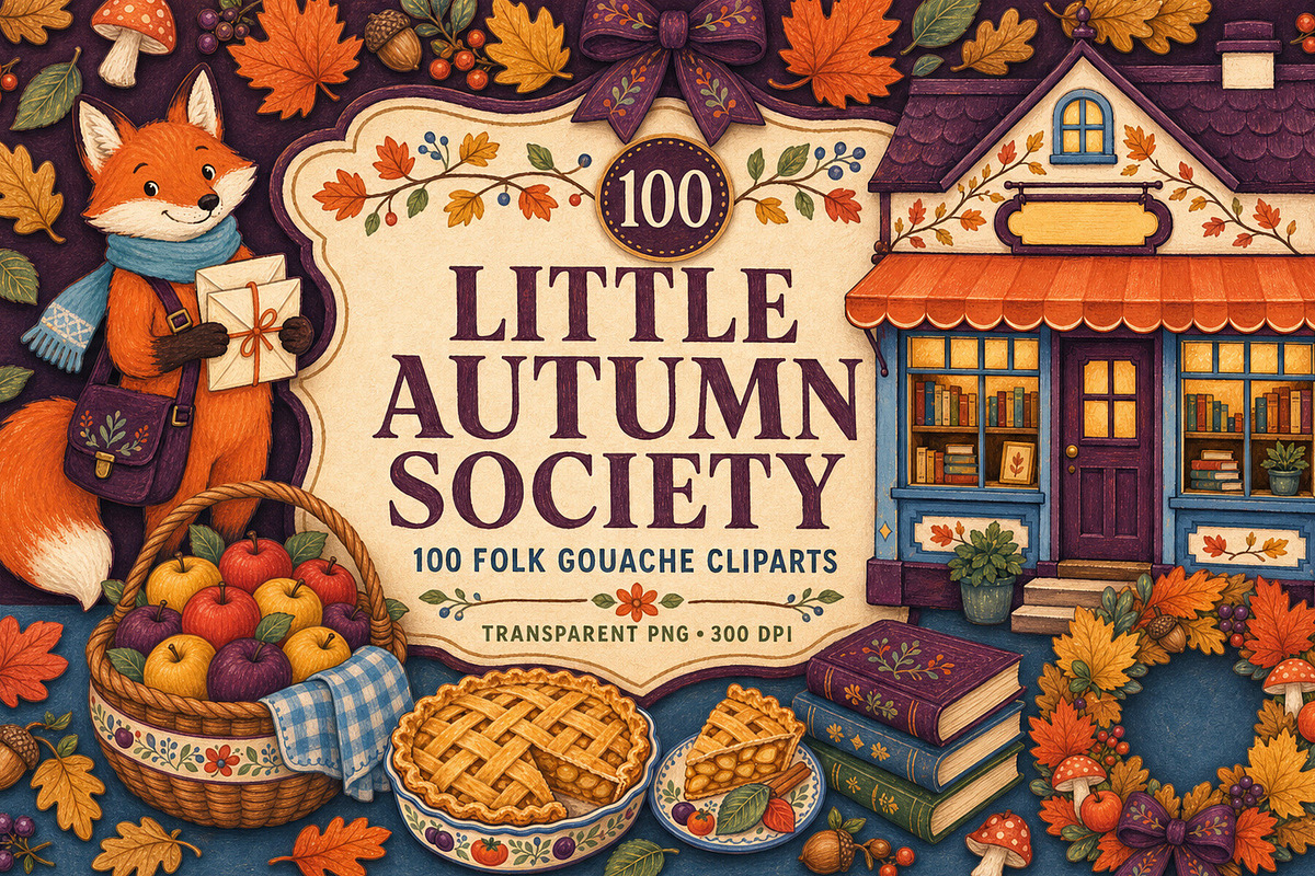 Little Autumn Society 100 PNG, an Object Graphic by KamimiArt (Photo 1 of 6)