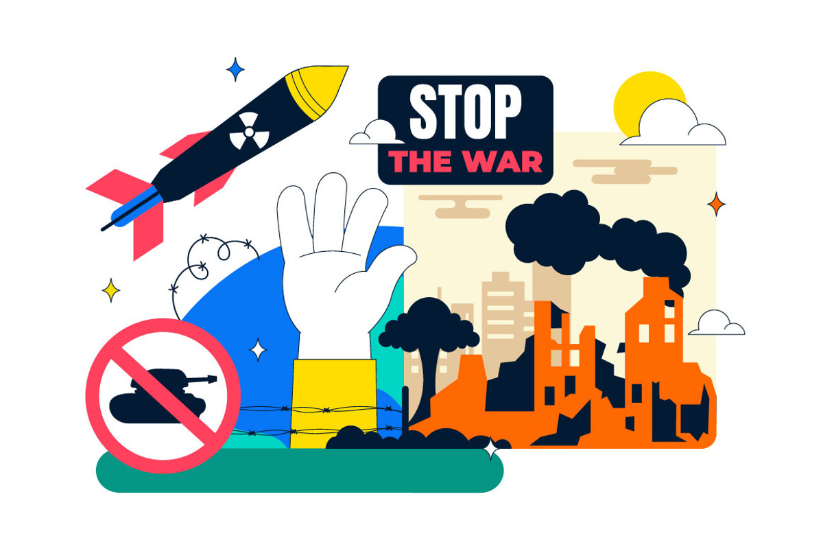 10 Stop The War Peace Illustration, an Object Illustration by denayunebgt (Photo 4 of 4)