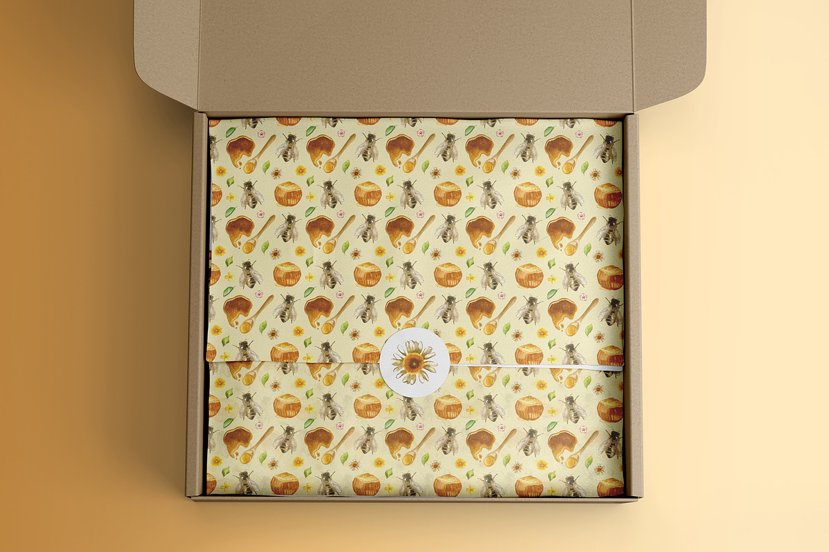 Honey Breakfast Watercolor Bundle, a Food Illustration by foxsong (Photo 7 of 12)