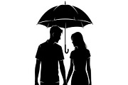50 Couple Umbrella Silhouette Bundle, an Illustration by Designs_River (Thumbnail 25 of 51)