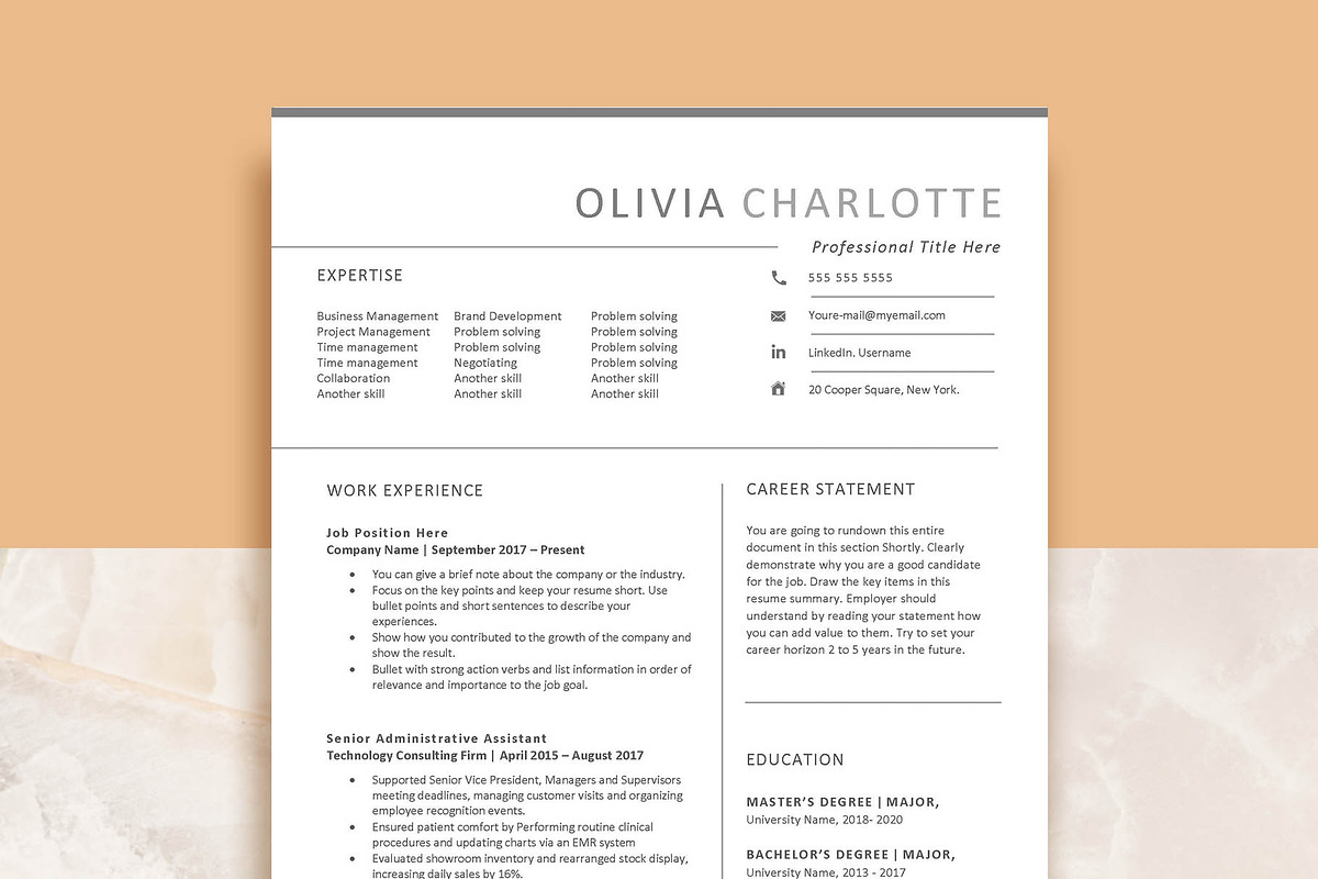 Professional Resume Template Word, a Resume Template by VictoriousVita (Photo 1 of 8)