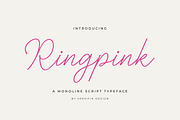Ringpink - Monoline Script Font, a Script Font by Spesifikstd (Thumbnail 1 of 8)