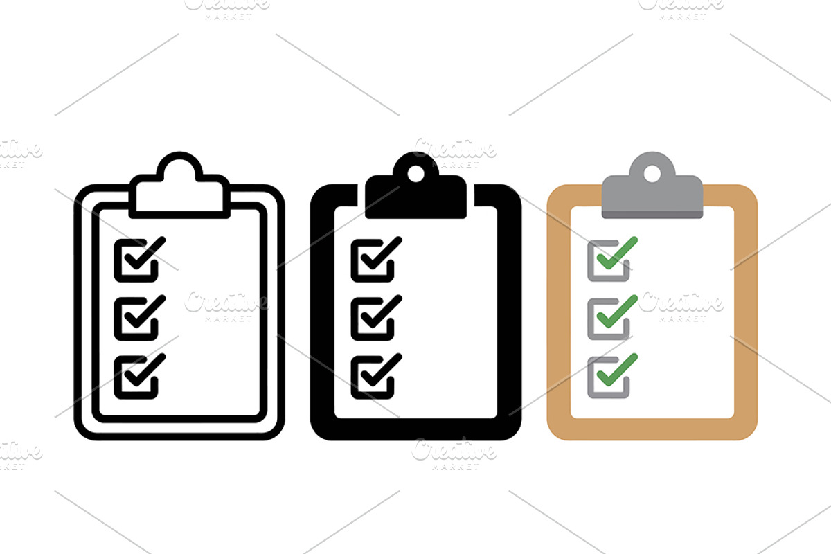 Checklist Clipboard Vector Icon Set, a Solid Icon by Artonix (Photo 2 of 2)