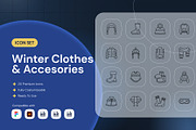 Winter Clothes & Accessories Icon, an Outline Icon by Nathaya Studio (Thumbnail 1 of 2)