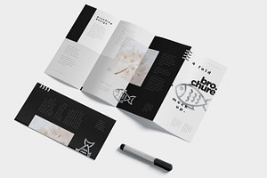 4 Fold Brochure Mockups