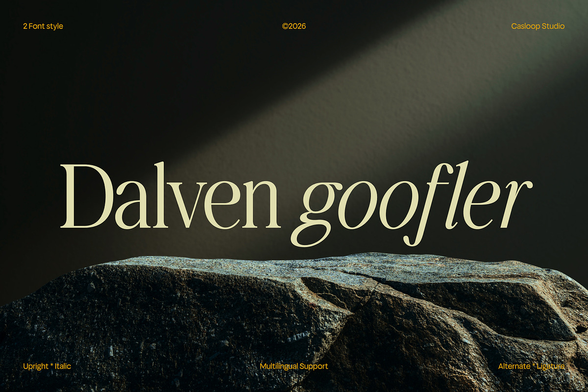 Dalven Goofler – Vintage Elegant, a Serif Font by Casloop Studio (Photo 1 of 10)