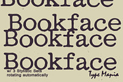 Bookface TM – Dynamic Grunge-y Type, a Slab Serif Font by Type Mania (Thumbnail 1 of 11)