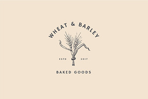 6 Vintage Hand Drawn Bakery Logos