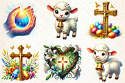 Watercolor Christian Easter Clipart, a Seasonal Illustration by Rose Art (Thumbnail 4 of 7)