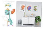 Dino boys clip art set., an Illustration by Yuliya Art (Thumbnail 5 of 9)