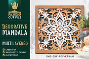 Decorative Mandala 3D Layered SVG, a Decorative Illustration by pixaroma (Thumbnail 1 of 10)