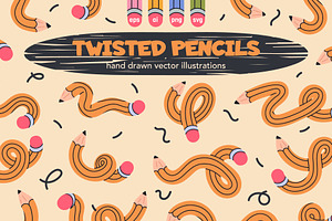 Twisted funny pencils, an Object Graphic by Torontotokio