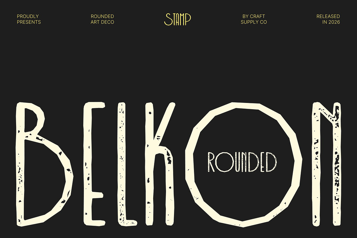 Belkon Rounded Stamp, a Sans Serif Font by Craft Supply Co. (Photo 1 of 8)