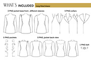 Blazer Constructor - Mix & Match set, an Object Graphic by designs.svkl (Thumbnail 5 of 11)