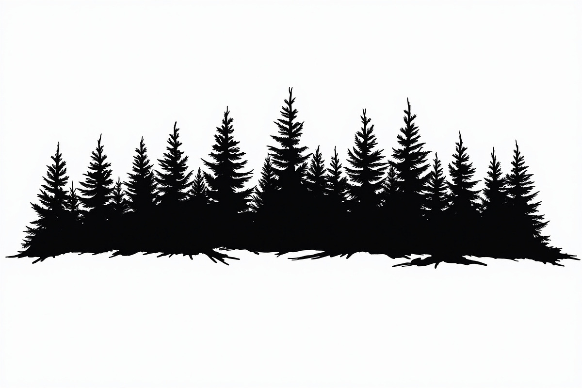 Pine Forest Silhouette Bundle, an Object Graphic by balal (Photo 8 of 16)
