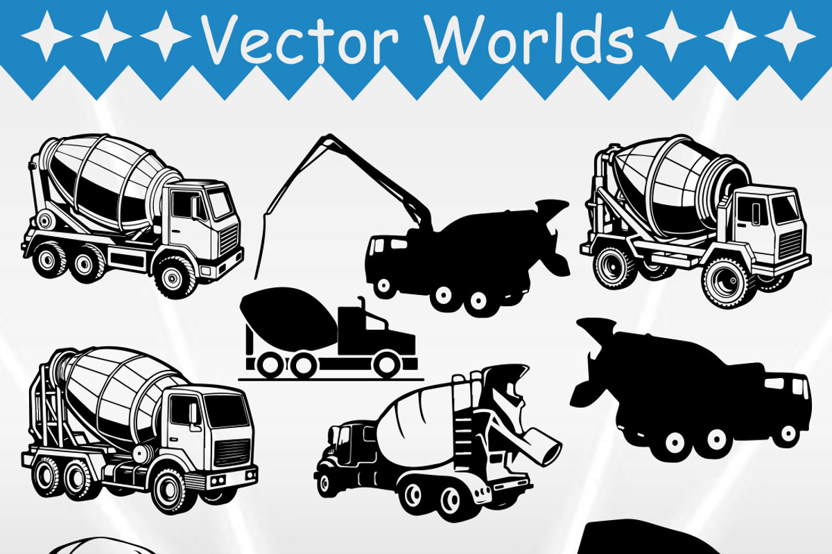 Concrete Truck SVG, Trucks SVG, an Object Graphic by VectorWorlds (Photo 2 of 3)