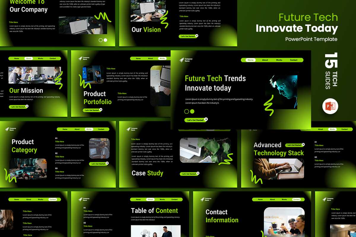 Black Modern Technology - PowerPoint, a Presentation Template by QR Design Studio (Photo 1 of 3)