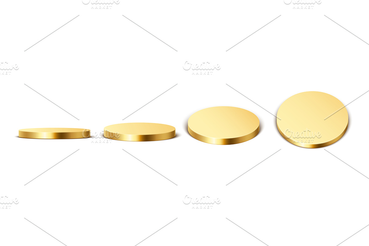 Golden round podium. Gold platform, an Illustration by Frogella