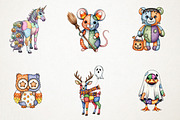 Patchwork Halloween Cute Animals PNG, an Animal Illustration by RobertsArt (Thumbnail 5 of 7)