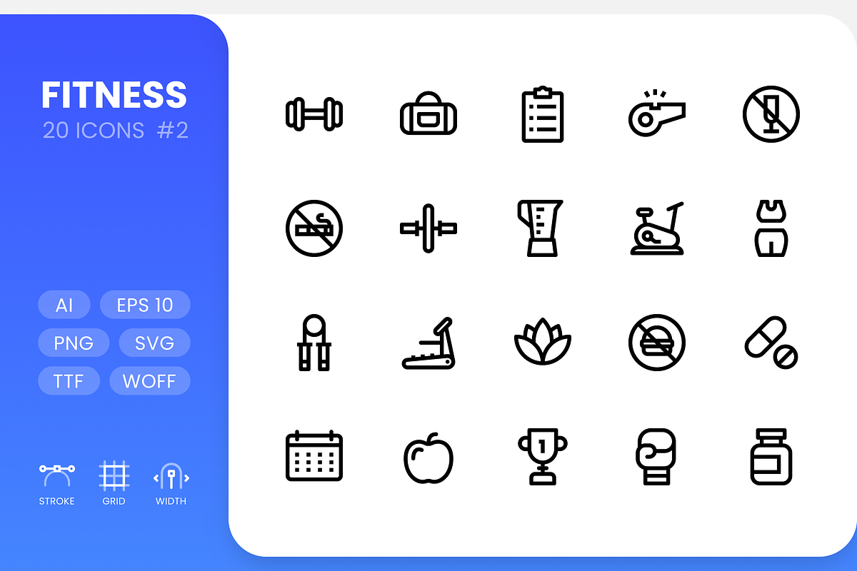 Fitness - Line Icons Vol.2, an Outline Icon by RudenkoArts (Photo 1 of 4)