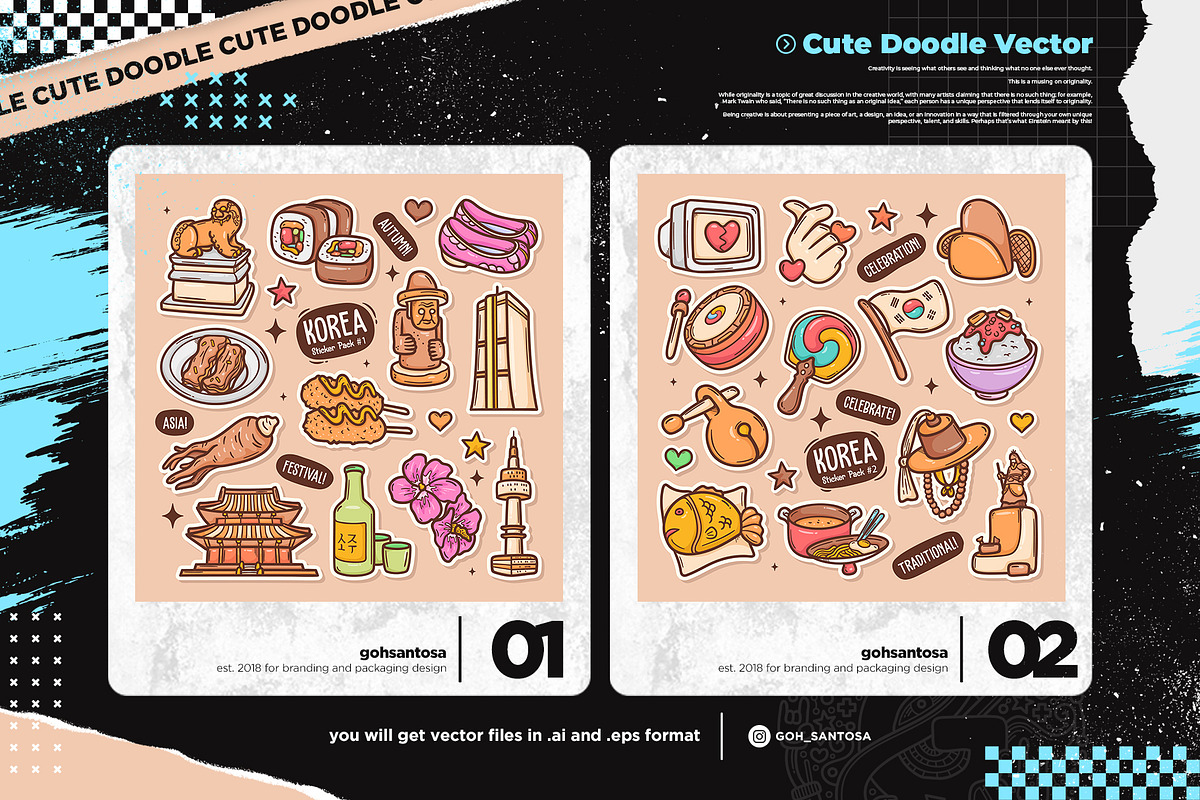Korea Cute Vector Sticker, an Object Graphic by Gohsantosa (Photo 3 of 3)