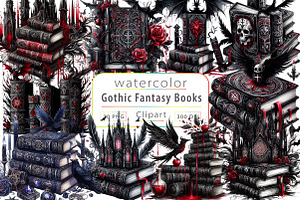 Gothic Fantasy Books Clipart