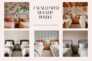 Bedroom Wallpaper Mockup Bundle