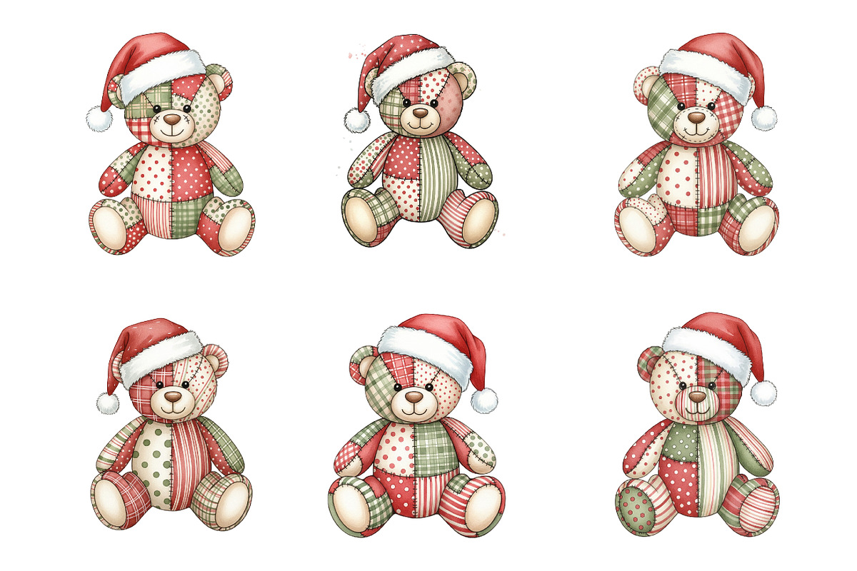 Patchwork Teddy Bear PNG, an Illustration by SinaCreation (Photo 3 of 7)