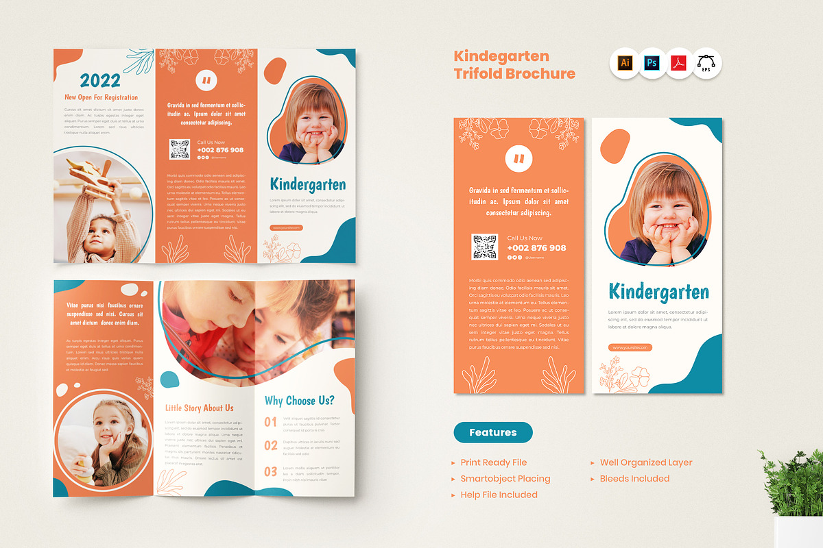 Kindegarten Trifold Brochure, a Brochure Template by Rahardi Creative (Photo 1 of 5)