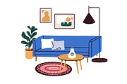 Living room, bedroom interior design, an Object Illustration by Good Studio (Thumbnail 5 of 8)