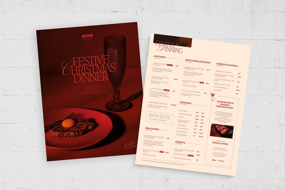 Christmas Menu Template, a Flyer Template by BrandPacks (Photo 4 of 5)