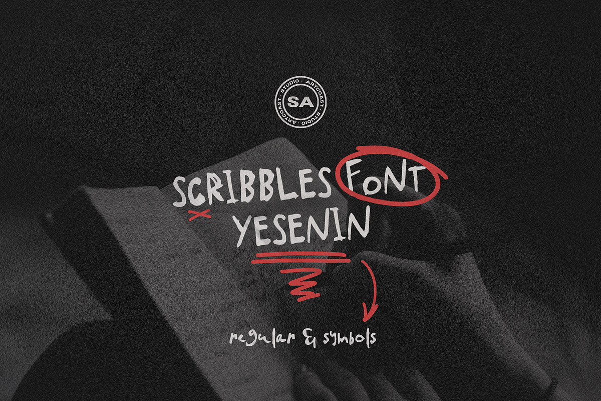 SA Yesenin Scribble Handwritten Font, a Handwritten Font by Artcoast Std. (Photo 9 of 9)