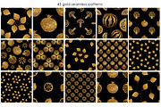 GOLD NATURE on black, a Pattern Graphic by xgart (Thumbnail 3 of 6)