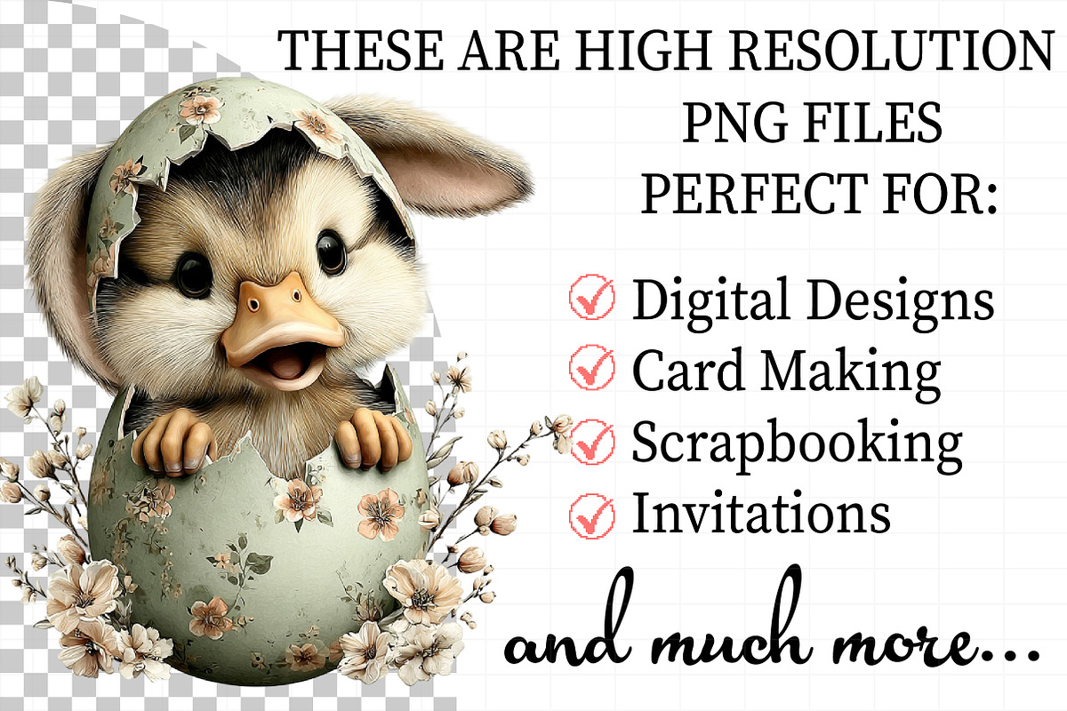 Whimsical Easter Duck Clipart, an Illustration by Daily.Designs (Photo 2 of 7)