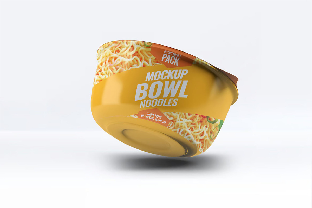 Instant Food Bowl Mock-Up, a Packaging Mockup by DesignRushMarket (Photo 2 of 6)