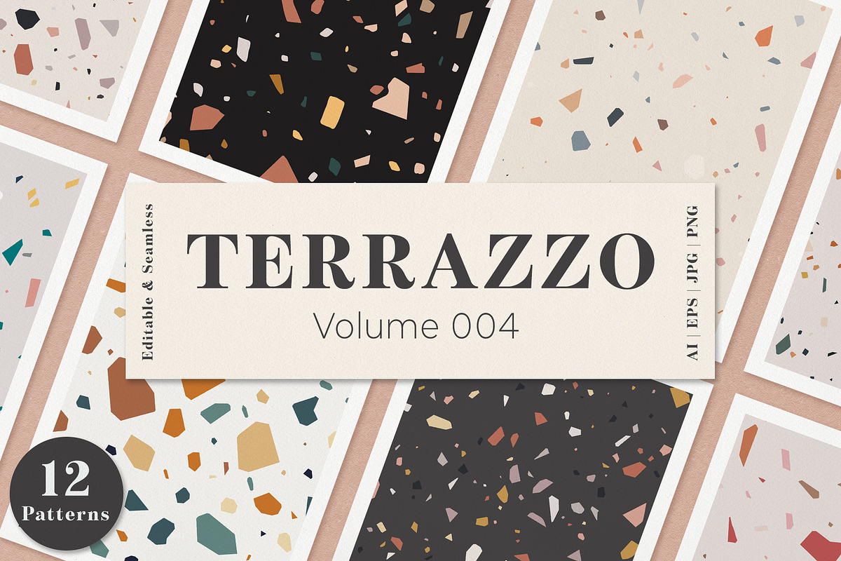 Terrazzo Seamless Patterns Vol. 004, a Pattern Graphic by Megs Lang