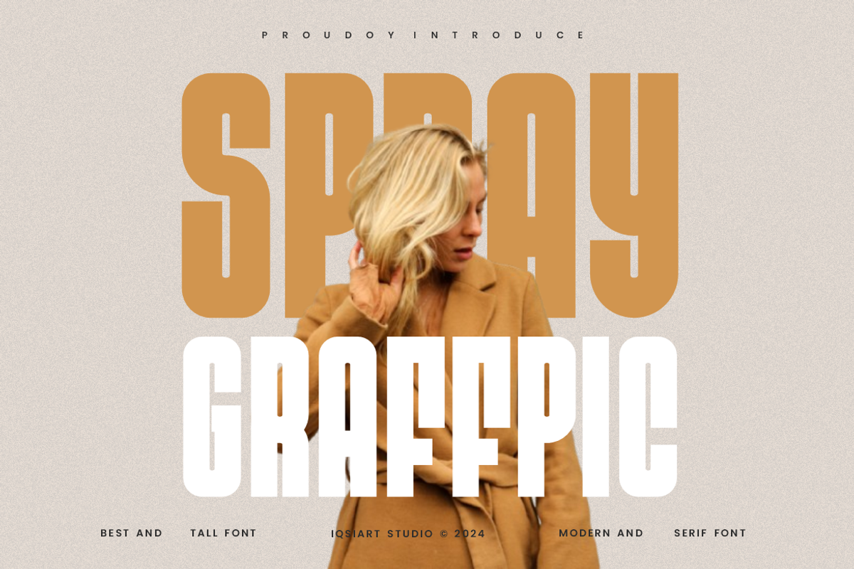 Spray Graffpic - Tall Font, a Sans Serif Font by Iqsiart Studio (Photo 1 of 6)