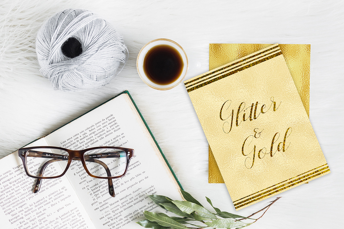 Gold Foil & Glitter Textures, a Texture Graphic by CatJello Graphics (Photo 2 of 15)