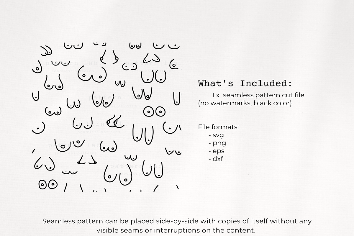 Boobs Cut file svg dxf eps png, a Pattern Graphic by PatternLab. (Photo 2 of 6)