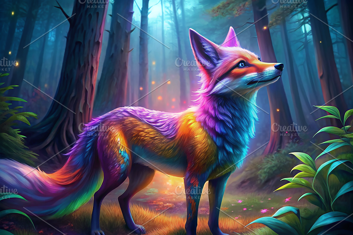 Vibrant Fox Print, an Animal Illustration by ZobaDepot (Photo 1 of 4)