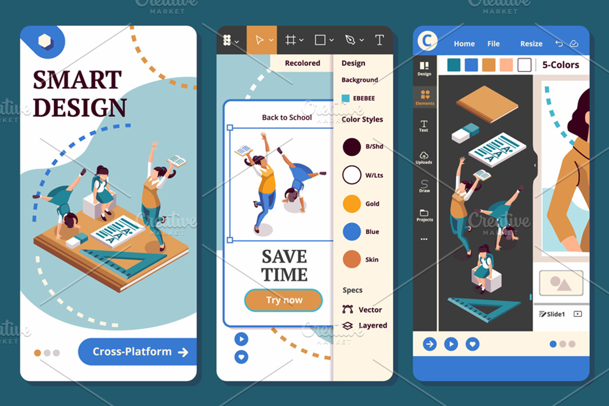 Education 3d situations, a Presentation Template by Aurielaki Stock Images