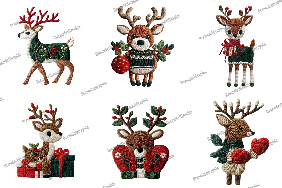 Christmas Reindeer Clipart, an Illustration by DreamArtGraphic (Photo 4 of 4)