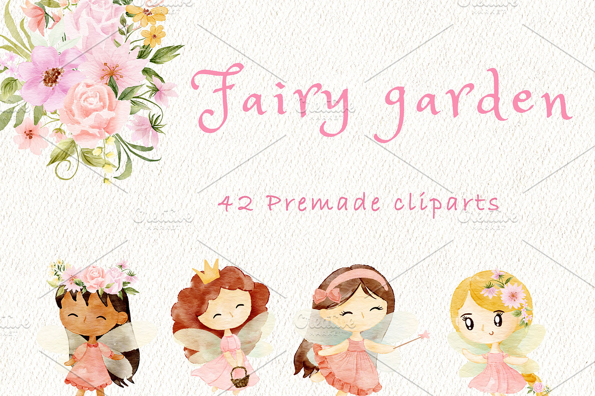 Fairy garden clipart, an Illustration by heyiamalice (Photo 3 of 12)