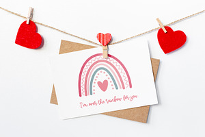 Valentine's Day Boho Rainbow Eps Svg