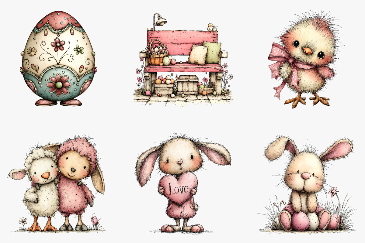 Farmhouse Easter Decor Clipart, an Illustration by CreationArt (Photo 4 of 7)