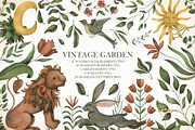 Watercolor vintage garden set, an Object Graphic by OrangePeafowlArt (Thumbnail 1 of 18)