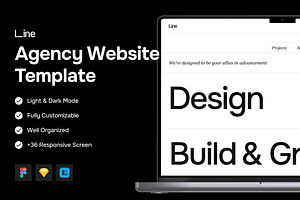 Line - Agency Website, an UI Kit Template by DjectStudio