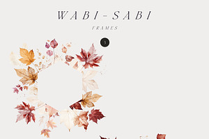 WABI-SABI Autumn Watercolor Leaves